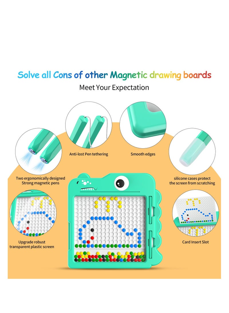 Fanski Magnetic Drawing Board for Toddlers and Kids Ages 4-8,Large Magnetic Dot Art Board with Two Pens and Beads,Doodle Board Montessori Educational Preschool Toy - Image 4