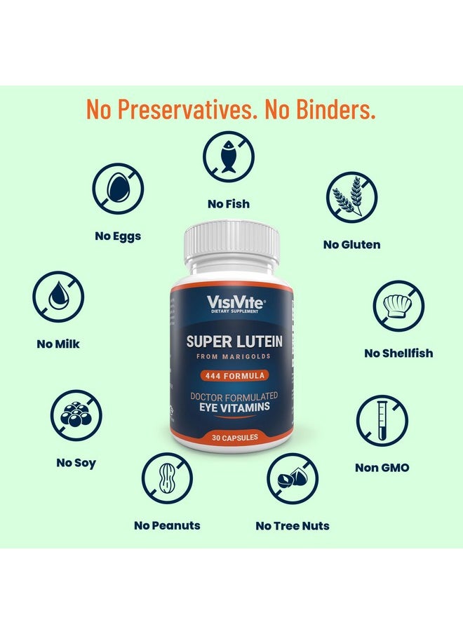 VisiVite Super Lutein 444 Eye - Unique & Clear Eye Vitamins - Lutein Max Vision Vitamins for Eyes - Zeaxanthin Plus Lutein Eye Vitamins - Clear Eye Supplements for Adults  - Image 5