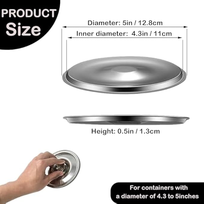 KASTWAVE Universal Pot Lid Great Stainless Steel 2Pack 12Cm  47 Inch Replacement Cover For Small Milk Pots Mini Saucepans Skillets And Serving Bowls  Durable Cookware Accessories - Image 2