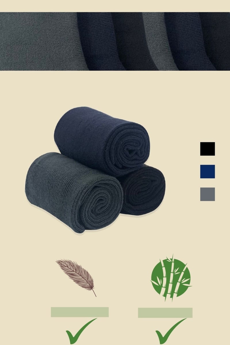 Kral Socks Premium Busines Classic Long Length Seasonal Seamless Men's Bamboo Socket Socks (3 Pairs)  - Image 3