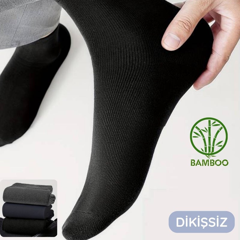 Kral Socks Premium Busines Classic Long Length Seasonal Seamless Men's Bamboo Socket Socks (3 Pairs)  - Image 5