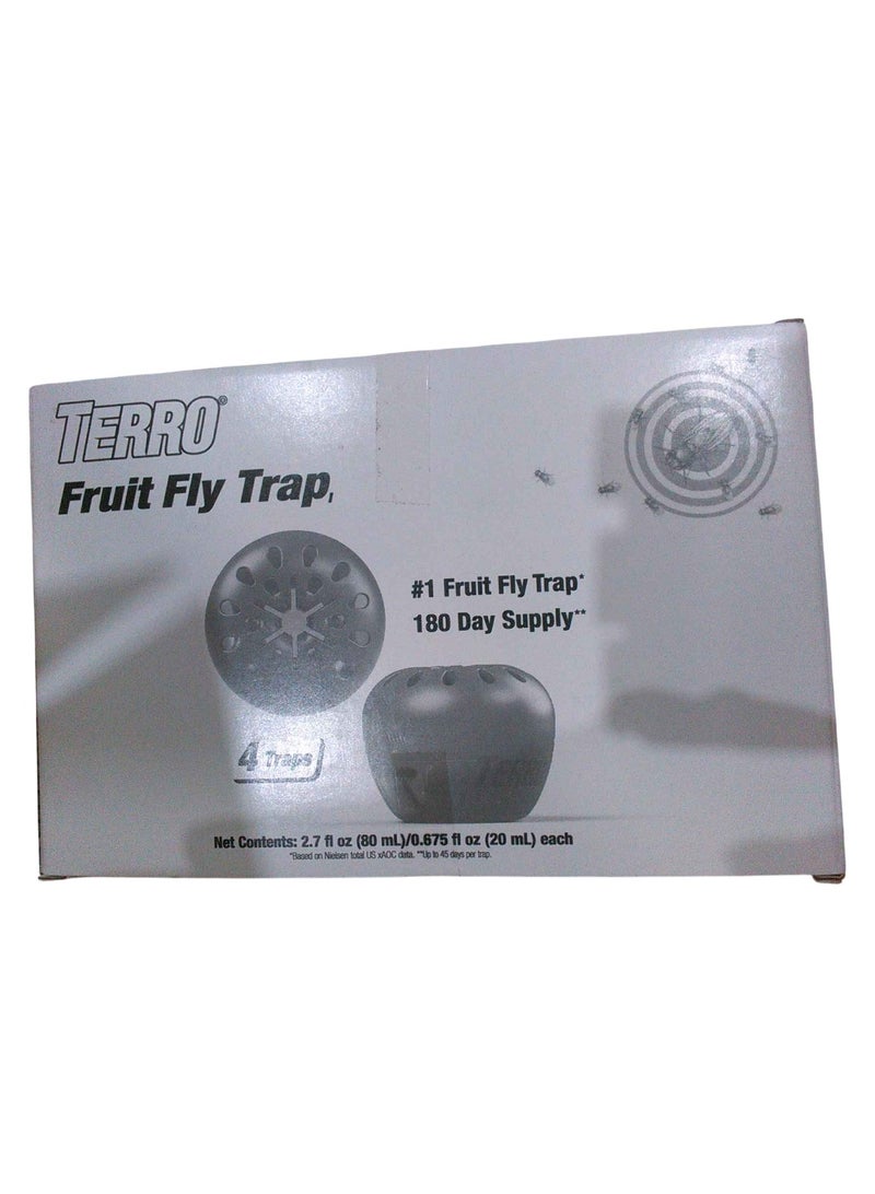 Terro فخ ذبابة الفاكهة تيررو 4 فخاخ + 180 يوم من إمدادات الطعم - Image 1