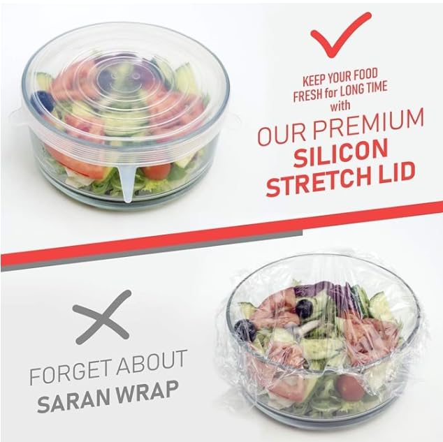 G.FIDEL غطاء غذائي G.FIDEL، غطاء قابل للتوسع غير سام للاستخدام في المطبخ للثلاجة (أزرق) - Image 3