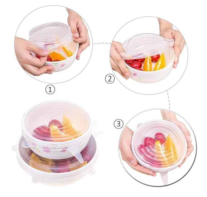 G.FIDEL غطاء غذائي G.FIDEL، غطاء قابل للتوسع غير سام للاستخدام في المطبخ للثلاجة (أزرق) - Image 2