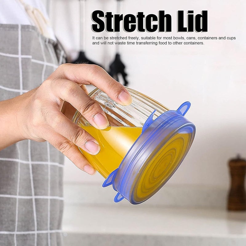 G.FIDEL غطاء غذائي G.FIDEL، غطاء قابل للتوسع غير سام للاستخدام في المطبخ للثلاجة (أزرق) - Image 5