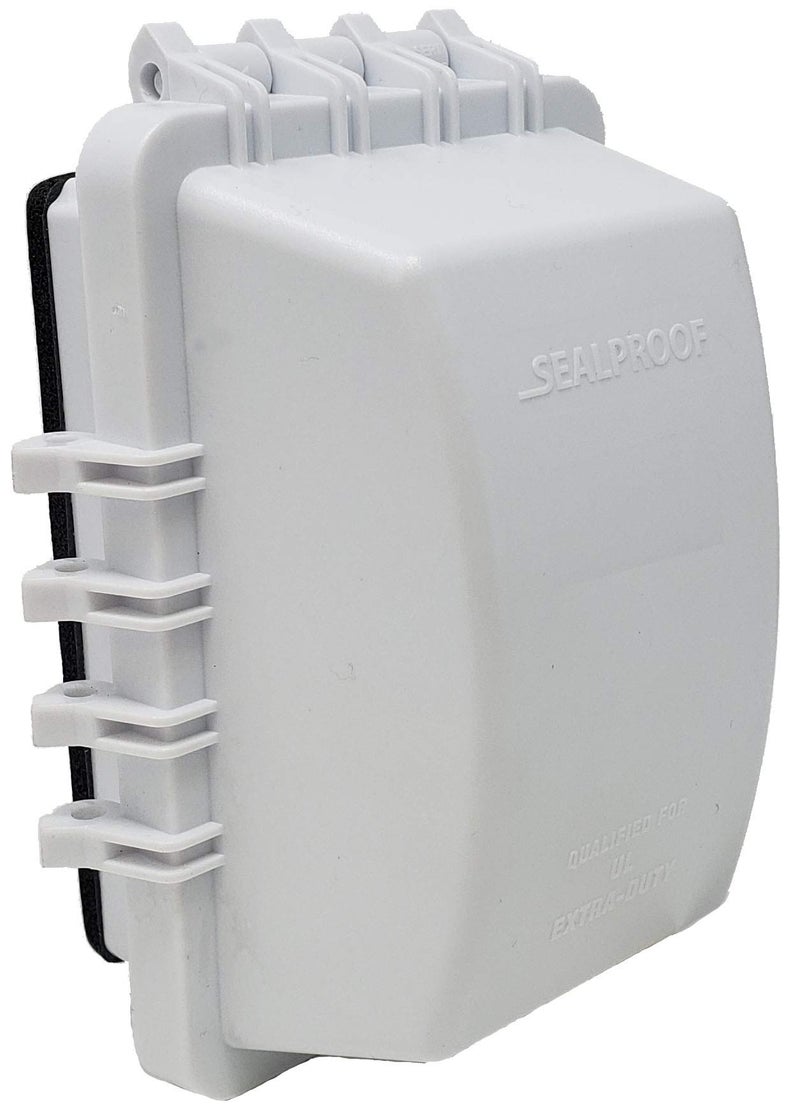 Sealproof 1Gang Weatherproof in Use Outlet Cover HorizontalVertical Outdoor Plug and Receptacle Protector Lockable Bubble Cover UL Extra Duty Compliant 18 Configurations White