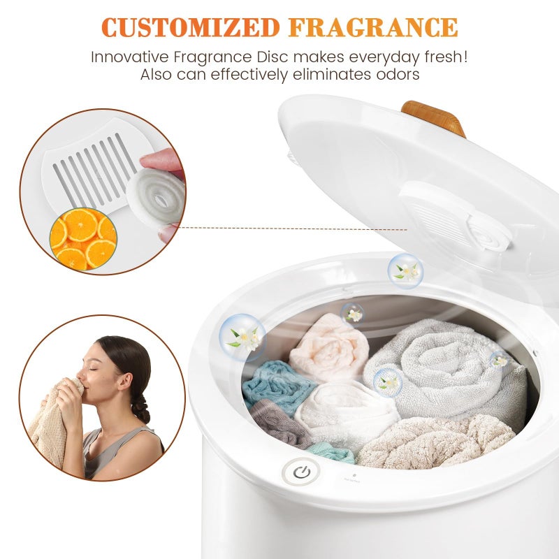 Keenray Bucket Style Towel Warmers, Luxury Bucket Towel Warmer, Large Towel Warmer for Bathroom, Auto Shut Off, Fits Up to Two 40"X70" Oversized Towels, Bathrobes, Blankets, PJ's and More, White, CL1 - Image 4