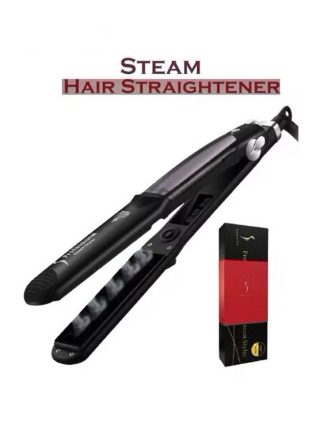 2 in 1 Professional Multi-functional Ceramic Steam Hair Straightener and Curler Styler with LCD Display, Quick heating and 360° swivel cord