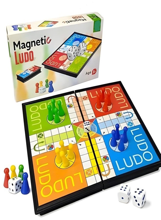 Fun4You Magnetic Ludo Board Game, Portable Folding Strategy Game with Magnetic Pawns and Dice, Travel-Friendly Family Game Night Essential for Ages 3+ - Image 1