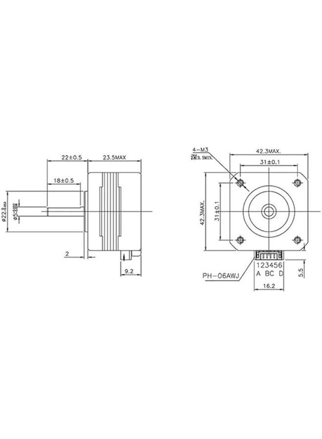 Nema 17 Stepper Motor 42x42x23mm 2 Phase 4 Wire 13Ncm 1A With 1 Meter Cable - Image 4