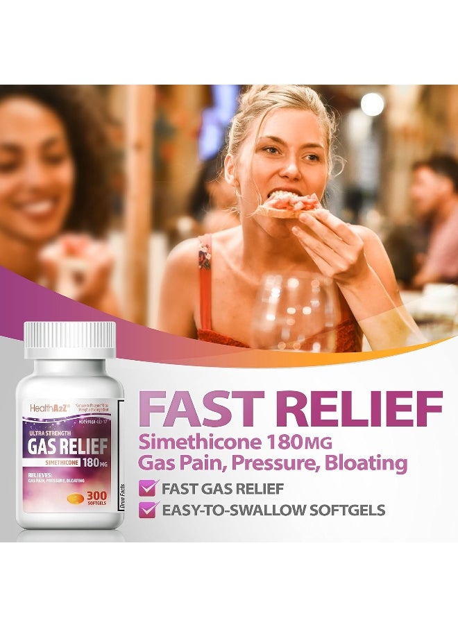 HealthA2Z HealthA2Z Gas Relief 300 Counts | Simethicone 180mg Ultra Strength | Fast Gas Relief | Relieve Symptoms Naturally  - Image 5