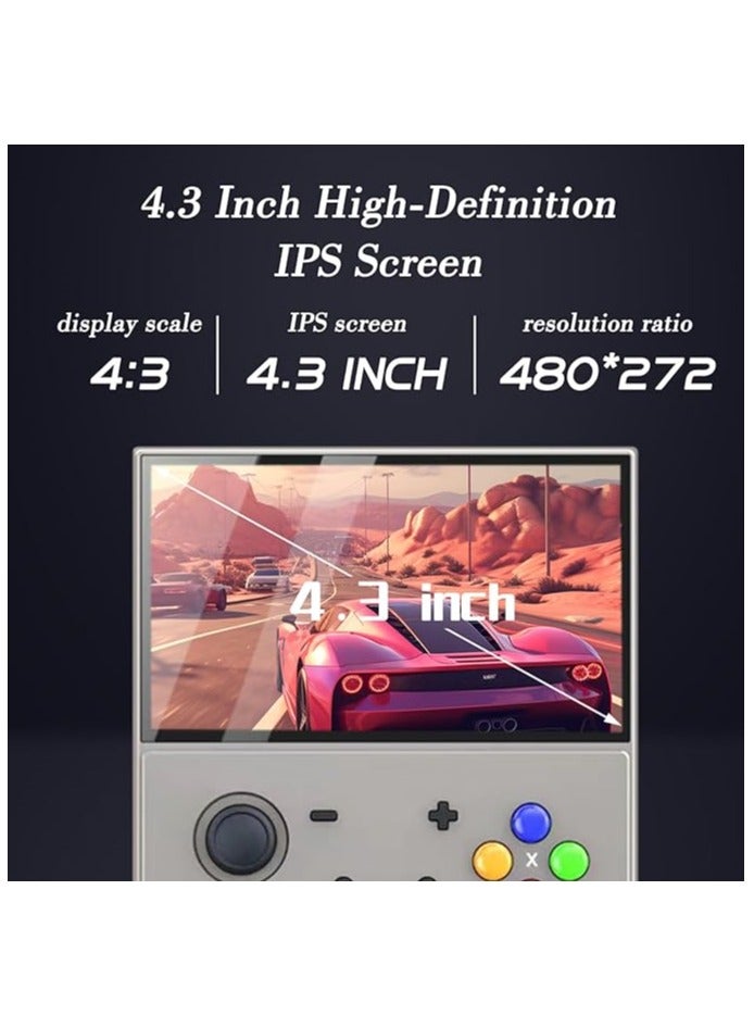 SJGAME R43 Pro Handheld Game Console – 4.3" IPS Screen Linux EmuELEC System Retro Game Player Cortex A17 CPU with 20000 Classic Games 64G TF Card