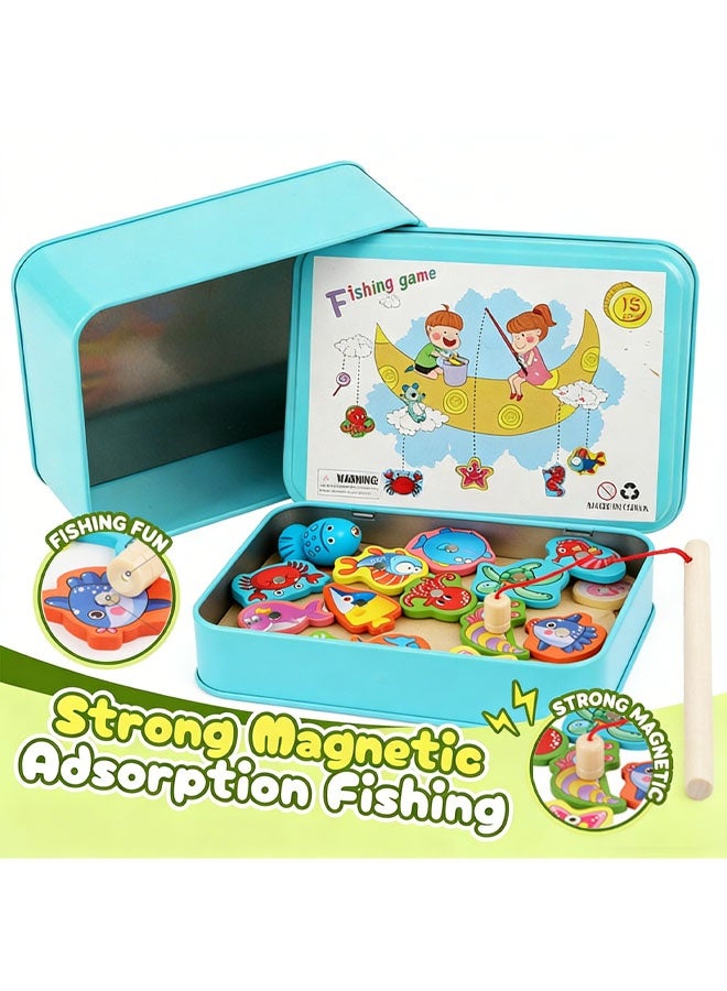 Fishing Game for Kids,Magnetic Wooden Fishing Game,Magnetic Toys for Kindergarten Preschool Girl Boy,Fishing Toys Game for Kids 3-5,Montessori Educational Fine Motor Skill Toy for Boy Girl Kids - Image 3