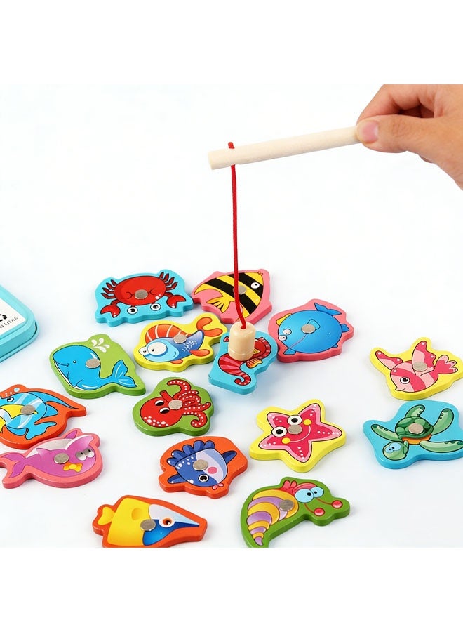 Fishing Game for Kids,Magnetic Wooden Fishing Game,Magnetic Toys for Kindergarten Preschool Girl Boy,Fishing Toys Game for Kids 3-5,Montessori Educational Fine Motor Skill Toy for Boy Girl Kids - Image 5