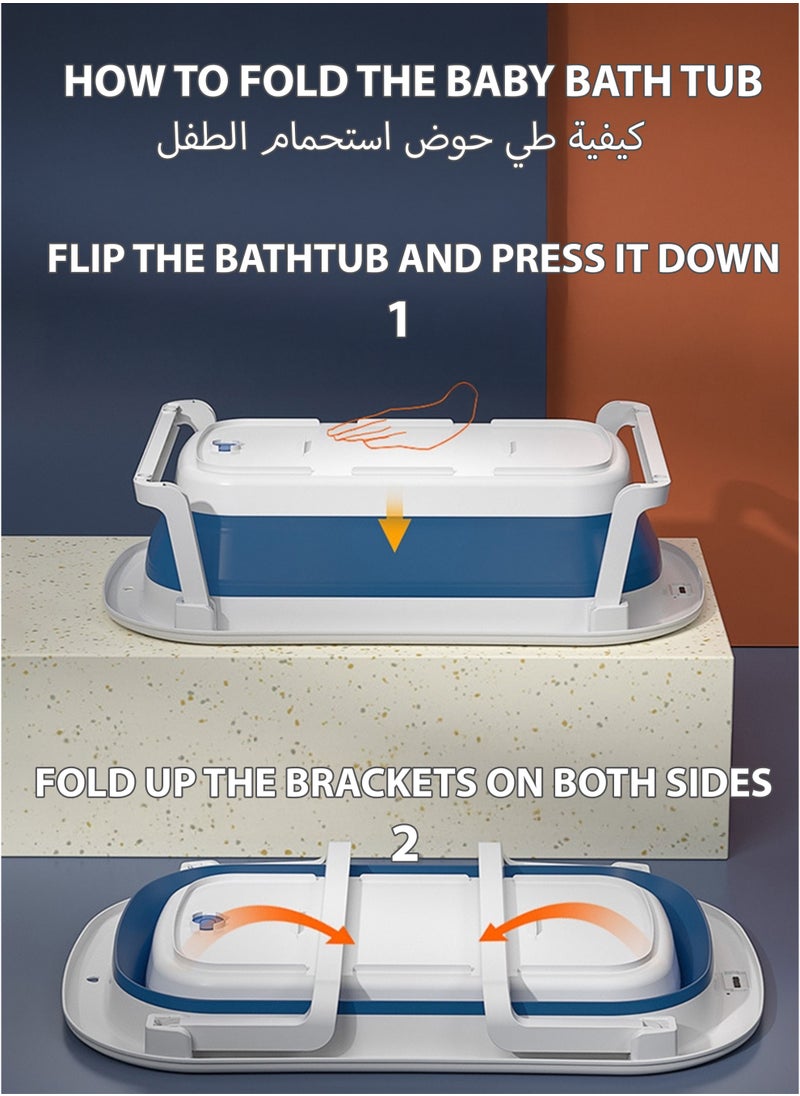 Toshionics 3-in-1 Baby Bathtub with Intelligent Temperature Sensing and Premium Bath Mat Cushion Foldable Space-Saving Anti-Skid Base with Sturdy Balance Support Durable Safe Eco-friendly and Hygienic 78Lx22Hx48W cm  - Image 5