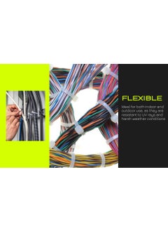 ELEGANT CASA Elegant Casa Teeth Grip Nylon Self Locking Adjustable Cable Ties Holding and Cord Management Heavy Duty Belt Strong ZipTie Wire Fastener ZipTag Organizer Pack of 50 Pcs Size 250 X 36mm White  - Image 4