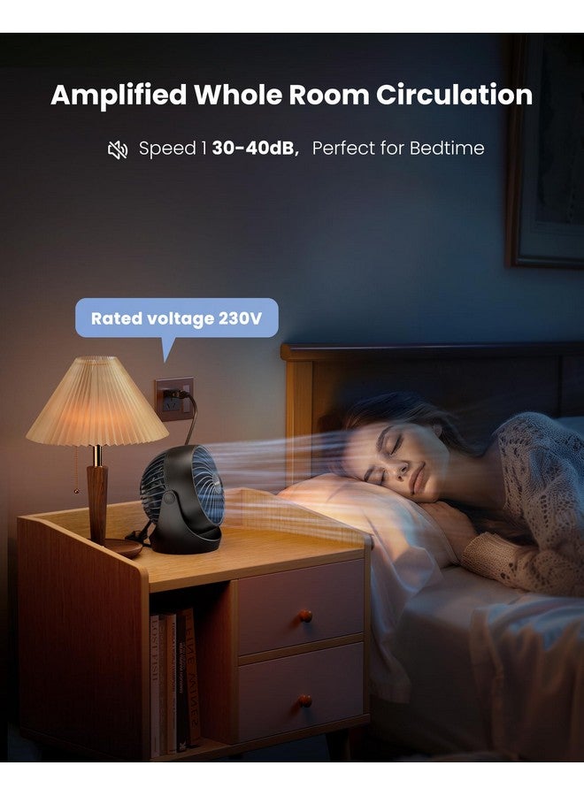 Gaiatop Air Circulator Fan, Portable Desk Fan Table Fan Dorm Fan, 5-Inch Small Fan 3 Speed With 360° Adjustable Tilt Energy-Saving Quiet Fan For Home, Office, Bedside, Bedroom, Bathroom, Black - Image 4