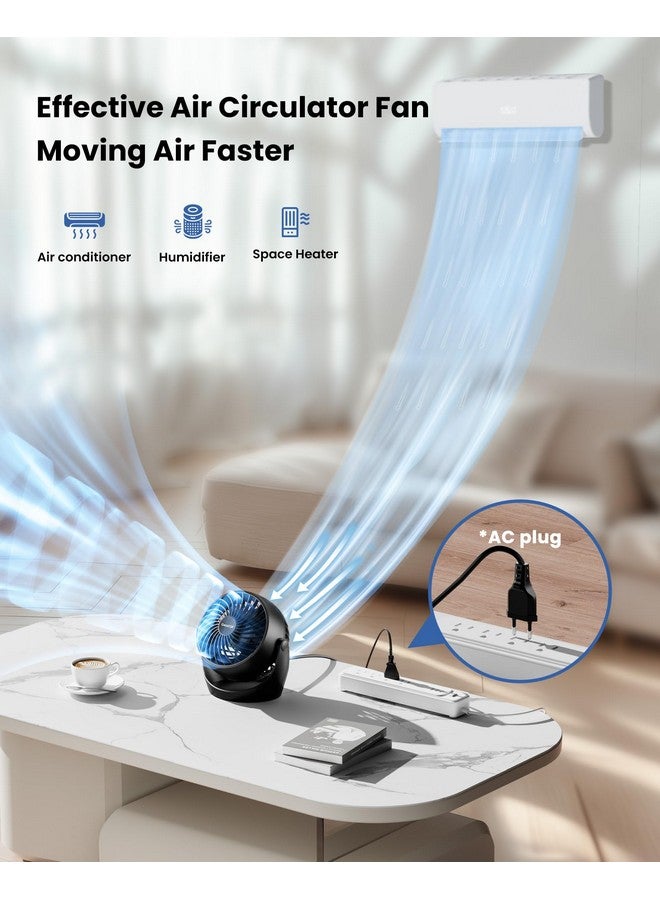 Gaiatop Air Circulator Fan, Portable Desk Fan Table Fan Dorm Fan, 5-Inch Small Fan 3 Speed With 360° Adjustable Tilt Energy-Saving Quiet Fan For Home, Office, Bedside, Bedroom, Bathroom, Black - Image 2