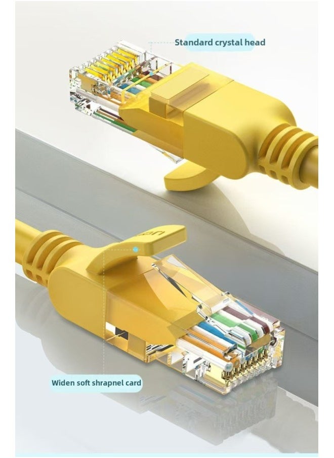 Generic Network Cable Jumper Five-type Wire Network Jumper Finished Round Wire Five-type Network Cable Finished Cat5 Computer Network Cable For Home Use-Color:Yellow-Line Length:50m  - Image 1
