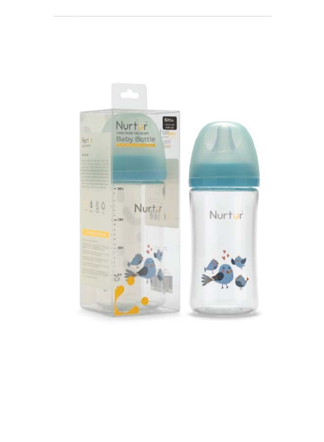 Nurtur Nurtur Cozi - 240Ml Anticolic Glass Feeding Bottle - Blue  - Image 3