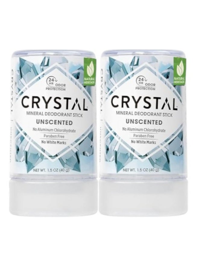 CRYSTAL ESSENCE كريستال™ مزيل العرق المعدني للسفر - مزيل عرق غير معطر مع حماية من الروائح لمدة 24 ساعة، غير ملون وغير لزج، خالي من كلوريد الألمنيوم والبارابين، 1.5 أونصة سائلة - (عبوة من 2) - Image 1