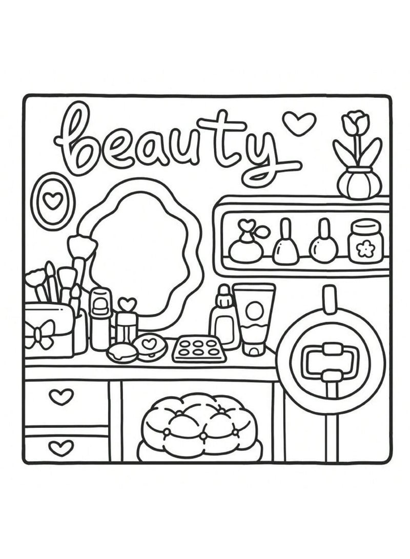 Generic Little Corner Cozy Coloring Book – 40 Pages of Relaxing Small Room Designs with Whimsical Animated Cover, Perfect for Teens & Adults, Ideal for Stress Relief & Artistic Expression, Great Gift for Valentine's Day, Christmas, Birthdays, and More - Image 5