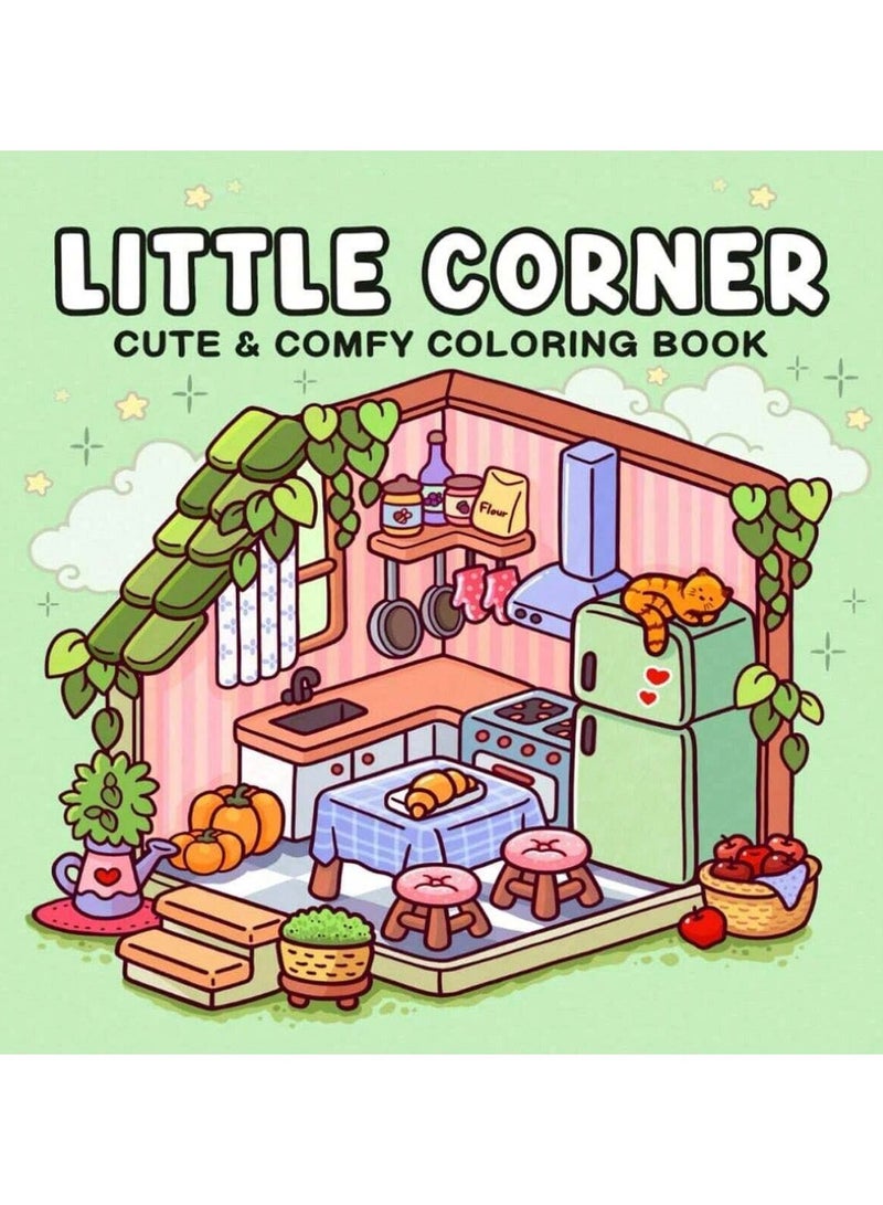 Generic Little Corner Cozy Coloring Book – 40 Pages of Relaxing Small Room Designs with Whimsical Animated Cover, Perfect for Teens & Adults, Ideal for Stress Relief & Artistic Expression, Great Gift for Valentine's Day, Christmas, Birthdays, and More - Image 1