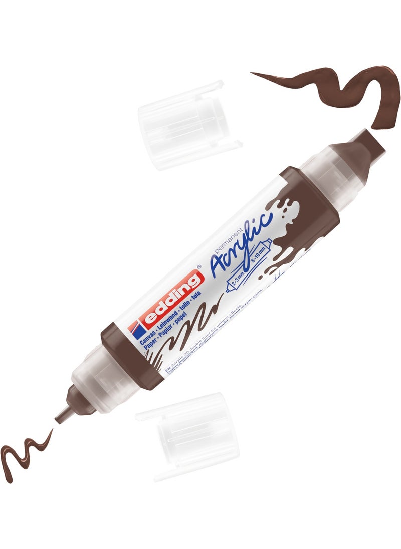 Edding 5400 Acrylic 3D Double Liner - Chocolate Brown - 2 Heads 2-3, 5-10 mm  - Image 1