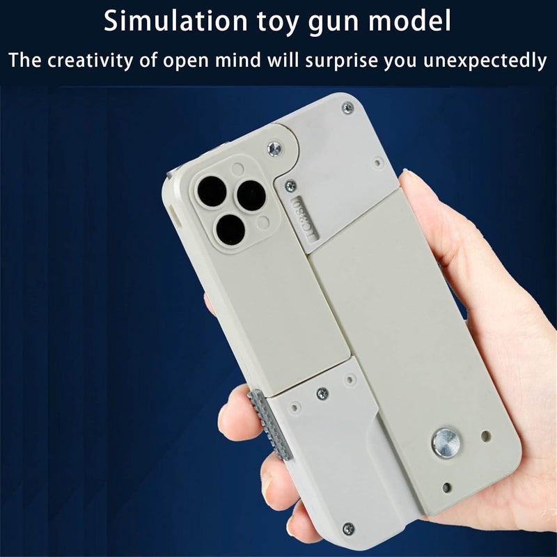 comfrt Cellphone Transforming Shooting Toy, 2-Consecutive Firing Funny Deformation Shooting Transforming Folding Toys One Key Shell Throwing Design 40 Inch Long Range Shooting - Image 2