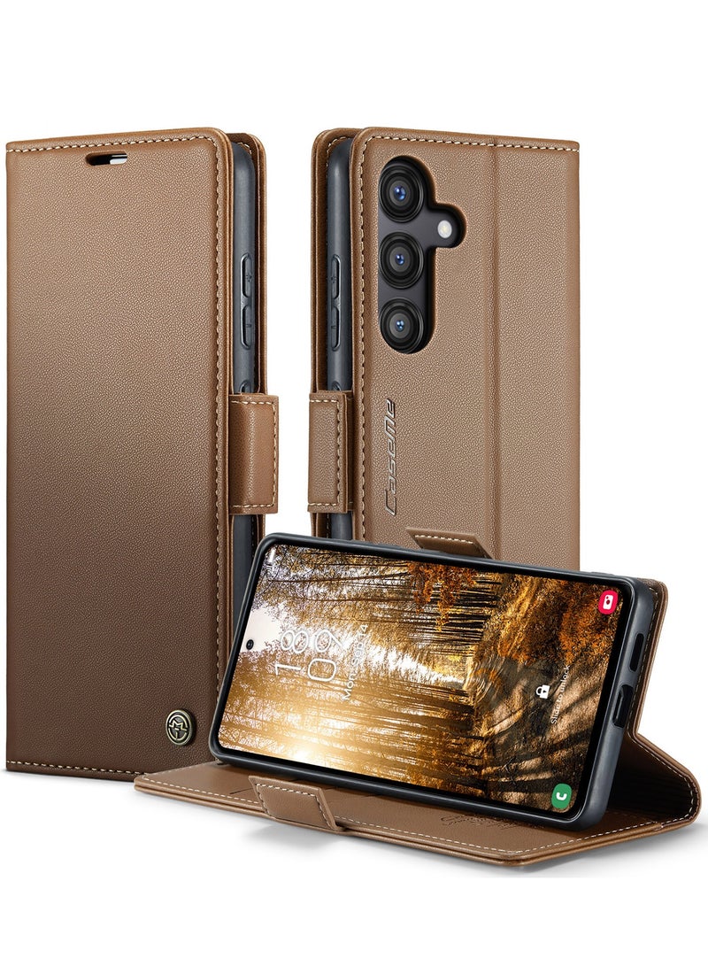 CaseMe For Samsung Galaxy A56 Cover, Soft PU Leather Shockproof Mobile Phone Wallet Case, Full Body Protective Flip Cover Magnetic Adsorption Back Cover - Image 1