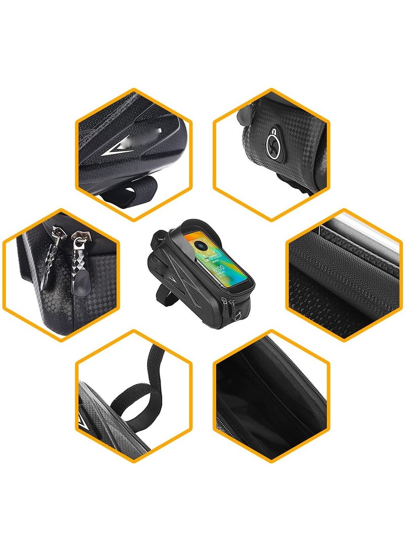 general Bicycle Phone Bag, Bicycle Front Frame Pouch, Waterproof, Bicycle Stand Accessory Pouch, Compatible iPhone 14Pro Max 13 12 XS XR Fit 6.9 inch  - Image 4