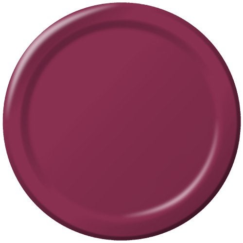 Creative Converting Touch of Color 24 Count Paper Banquet Plates, Burgundy - Image 3