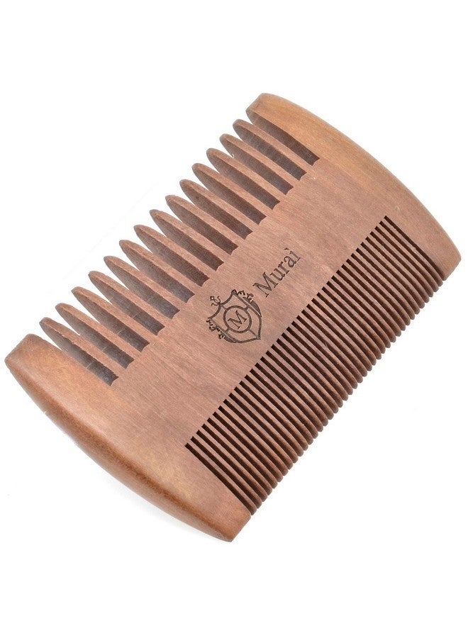 جورجيو مشط لحية خشبي من Y Giorgio Giowc للرجال - مشط خشبي ذو أسنان عريضة ودقيقة مزدوجة المفعول، مثالي للاستخدام مع البلسم والزيوت، مشط جيب للحية - مجموعة مشط لحية وشارب من خشب الكرز - Image 2