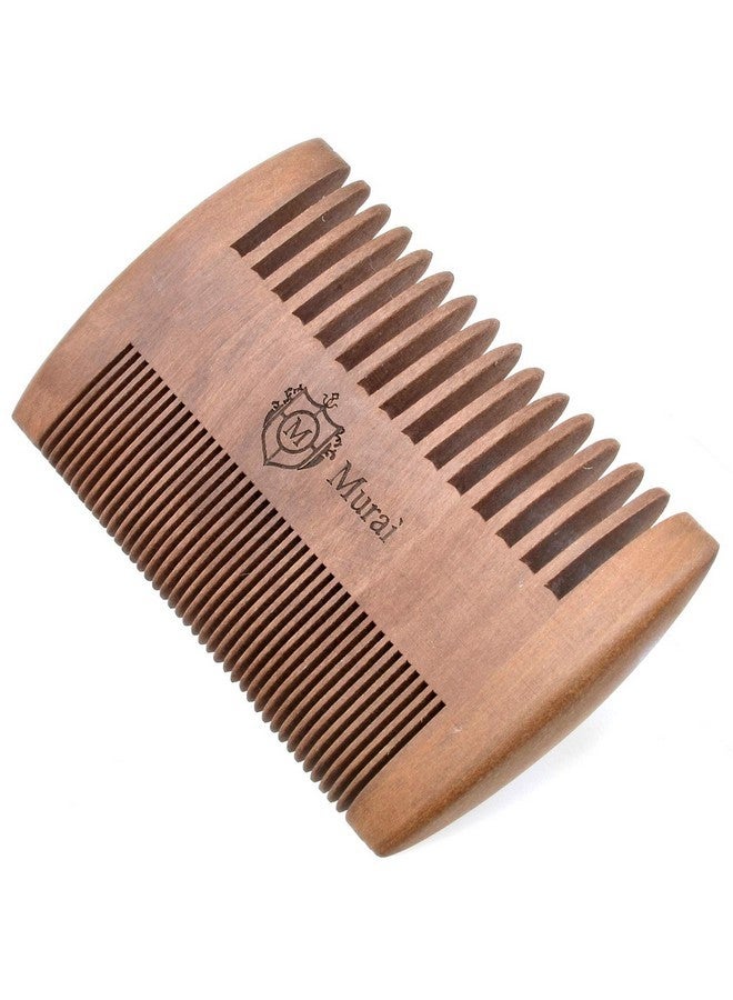 جورجيو مشط لحية خشبي من Y Giorgio Giowc للرجال - مشط خشبي ذو أسنان عريضة ودقيقة مزدوجة المفعول، مثالي للاستخدام مع البلسم والزيوت، مشط جيب للحية - مجموعة مشط لحية وشارب من خشب الكرز - Image 1