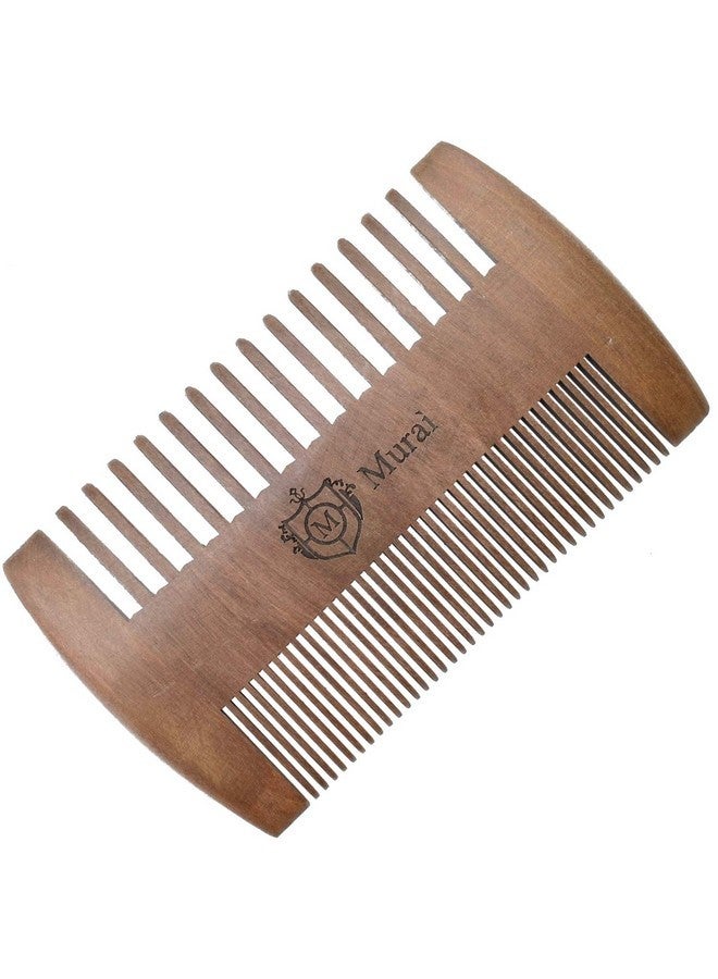 جورجيو مشط لحية خشبي من Y Giorgio Giowc للرجال - مشط خشبي ذو أسنان عريضة ودقيقة مزدوجة المفعول، مثالي للاستخدام مع البلسم والزيوت، مشط جيب للحية - مجموعة مشط لحية وشارب من خشب الكرز - Image 3