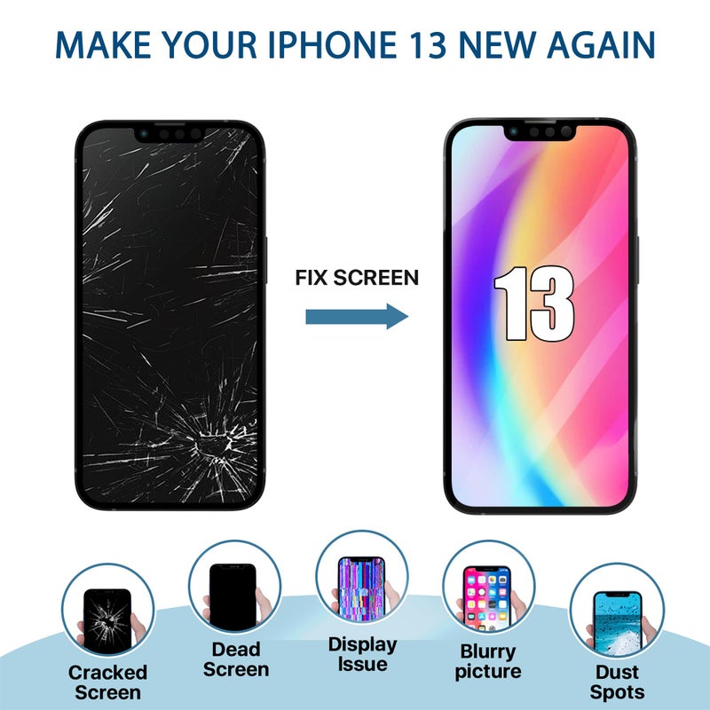 EXW iPhone 13 Screen Replacement 6.1" Full HD LCD Display Digitizer, Quality Touch Screen with Repair Tools, Waterproof Seal & Protector â€“ Compatible with A2633 A2482 A2631 A2634 A2635 - Image 5