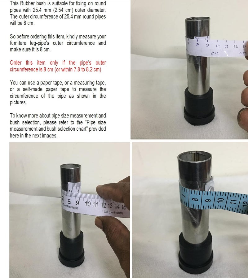 Susan Rubbers 1 Inch (25 mm) Round Rubber Bush or Cap for Furniture - Black - #1RB035 - Pack of 35 - Image 4