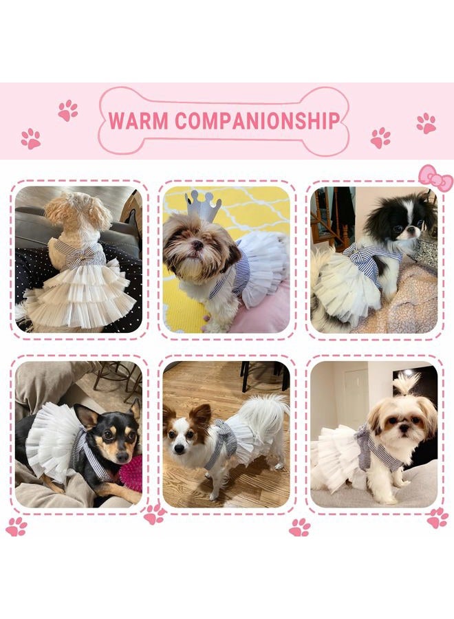 TAPBULL Dog Dresses, Fashion Pet Dog Clothes, Striped Mesh Puppy Dog Princess Dresses (Blue, X-Large) - Image 4