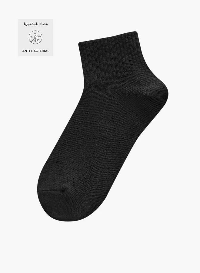 سبلاش فيڤ Set of 5 - Ribbed Quarter Crew Length Socks with Antibacterial Protection