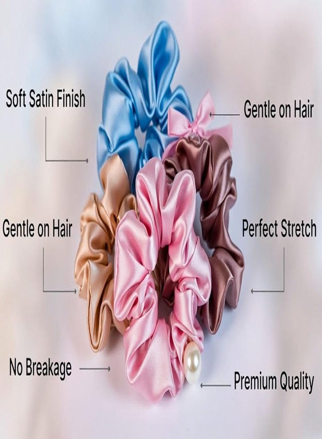 IGNOTO Premium Satin Scrunchies Pack of 15 for Women & Girls | Soft Silk Hair Ties Combo | No-Crease Elastic Hair Bands ||DE_PK15_MISNG-Lt.PPL - Image 2