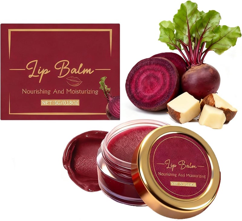 Beetroot Lip Balm Organic - Tinted Lip Balm/OrganicFor Dark Lips To Lighten, Dry/Chapped Lips With Honey, Shea Butter, Jojoba seeds, Women & Men Autumn and winter - Image 1