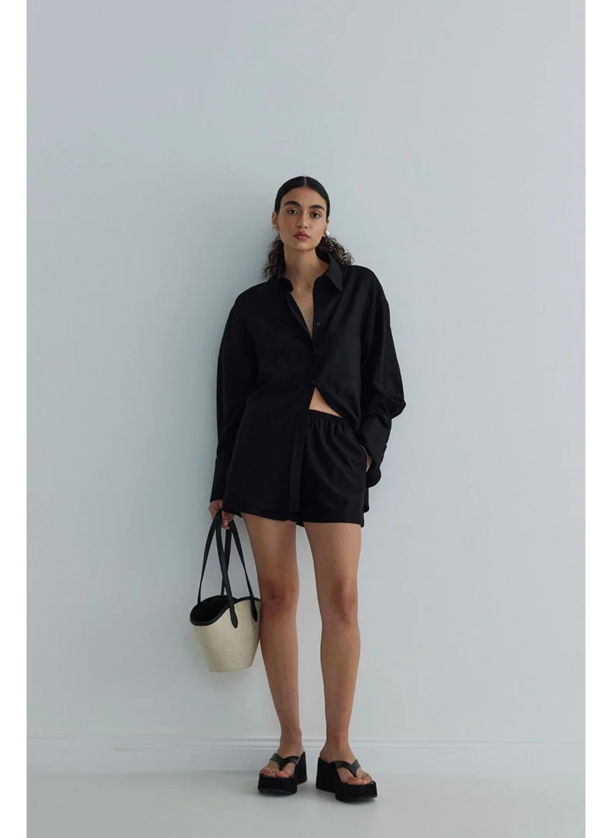 سود كوليكشن Black Mild Pocket Basic Shirt