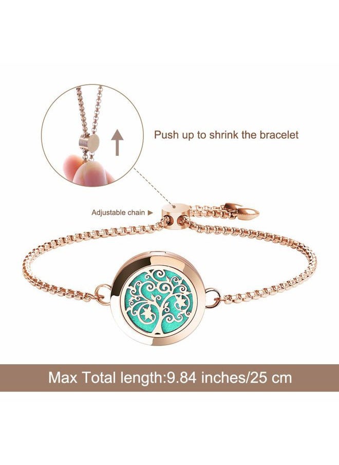 ttstar Essential Oil Diffuser Bracelet Stainless Steel Aromatherapy Locket Adjustable Bracelet Set with 24 Refill Pads in 12 Assorted Colors, Gifts Set for Women(Rose Gold)  - Image 4