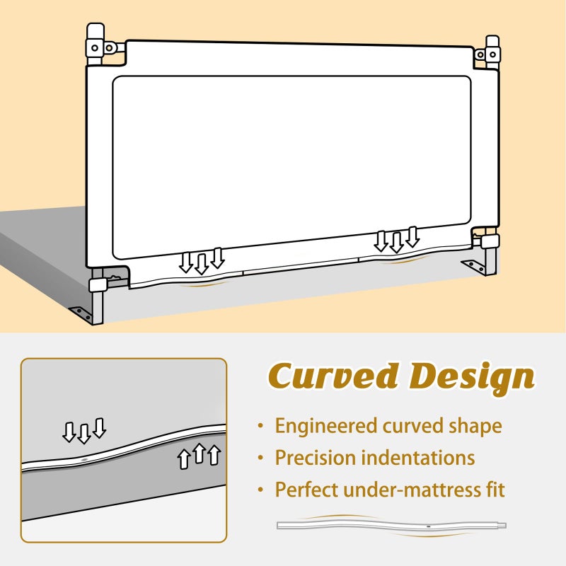 JWPEHOE Height Adjustable Bed Rail for Toddlers, Kids Safety Baby Bed Rail for Twin/Full/King/Queen Size Bed (3 Sides, 74 * 74 * 54 Inch) - Image 2