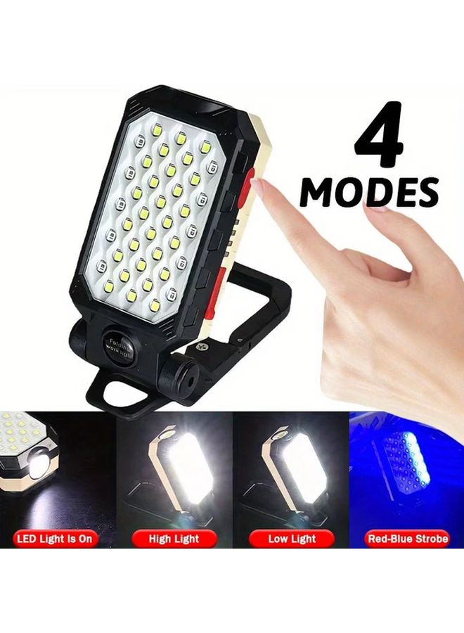 مصباح عمل LED قابل لإعادة الشحن عبر USB 1188 لومن مع ضوء تكتيكي مغناطيسي قابل لتعديل الزاوية - Image 4
