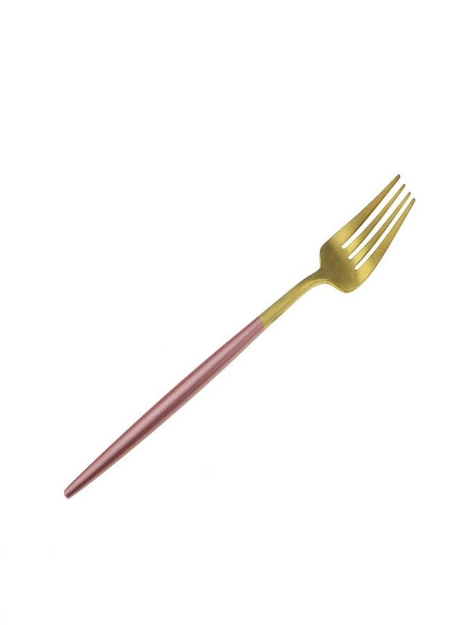 Gugrida Pink Gold Flatware, Royal 20 Piece Matte Pink Handle 18/10 Stainless Steel Tableware Sets for 4 Including Forks Spoons Knives, Camping Silverware Travel Utensils Set Cutlery (Pink Gold) - Image 4