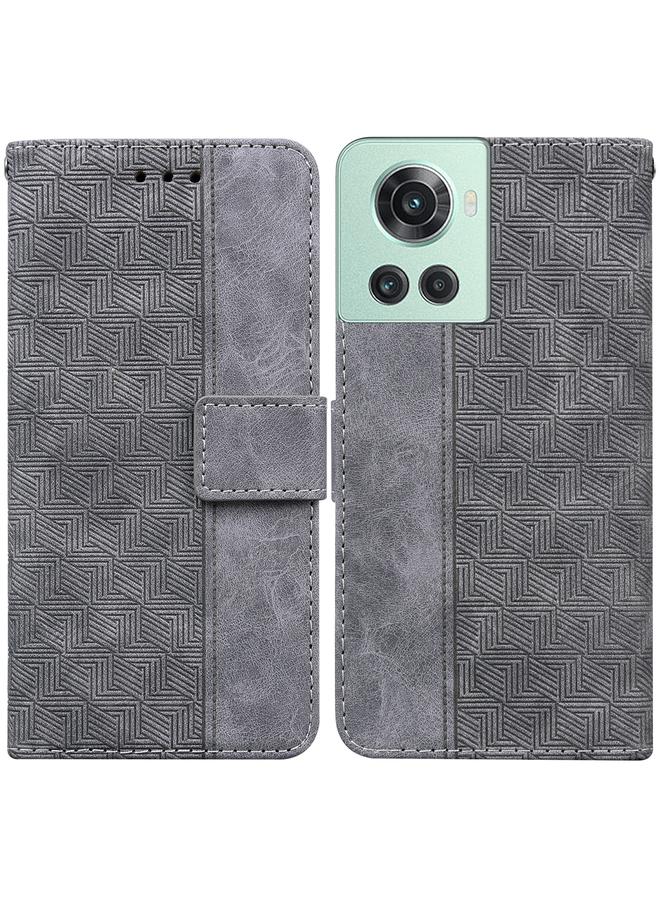 اس-توب جراب لهاتف OnePlus 10R / Ace مصنوع من الجلد المنقوش هندسيًا - Image 1