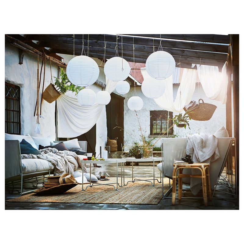 Baitique Solar-Powered LED Pendant Lamp, Outdoor, White Globe, 30 cm - Image 3