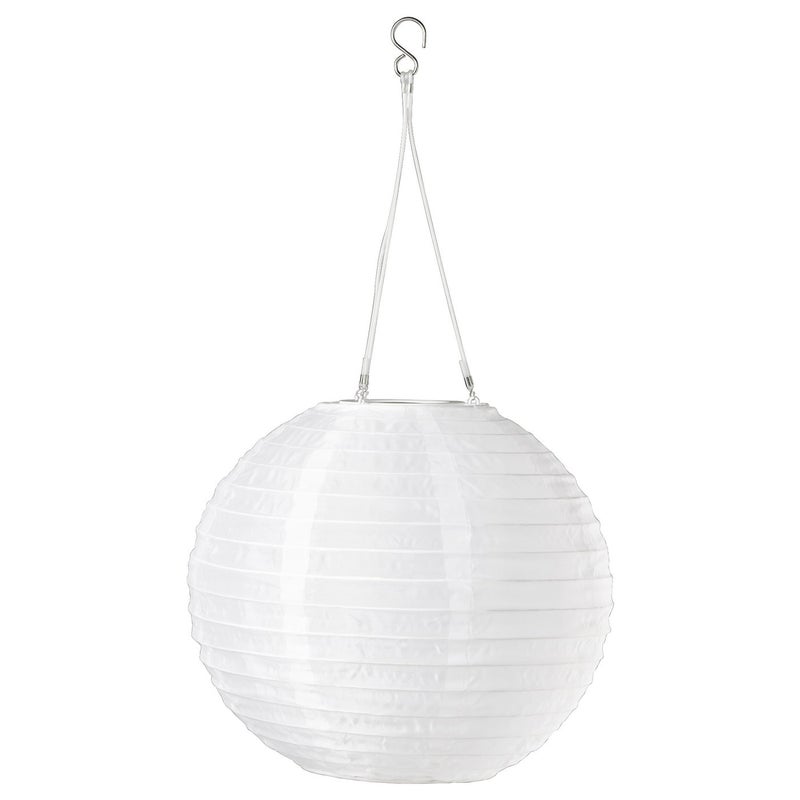 Baitique Solar-Powered LED Pendant Lamp, Outdoor, White Globe, 30 cm - Image 1