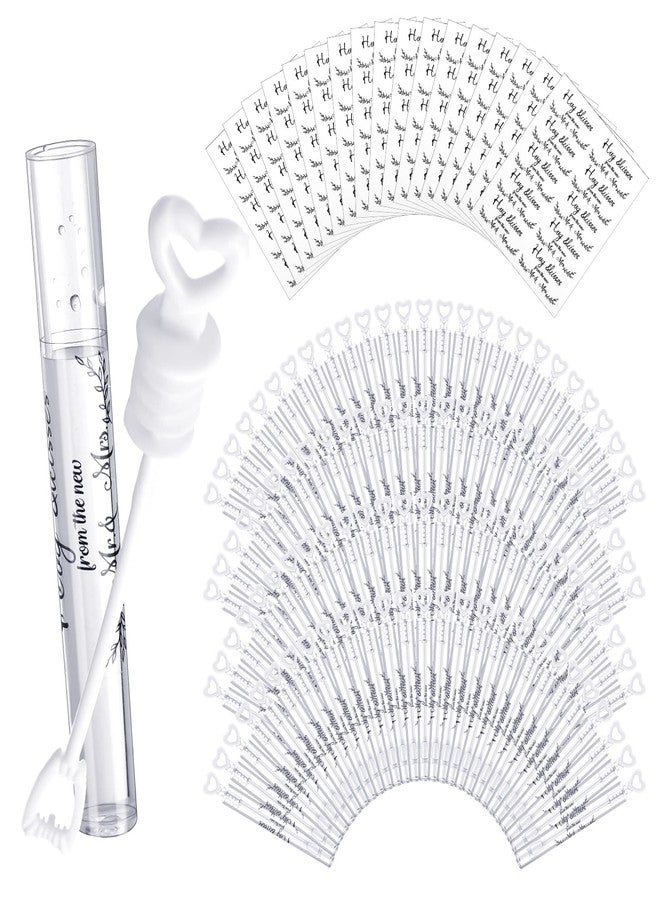 Kathfly 200 Pcs Mini White Heart Bubble Wand Party Favors with 200 Stickers Bulk Mini Bubbles for Wedding Send Off, Anniversaries, Celebrations, Birthday, Special Festival Gift for Couple, No Liquid - Image 1